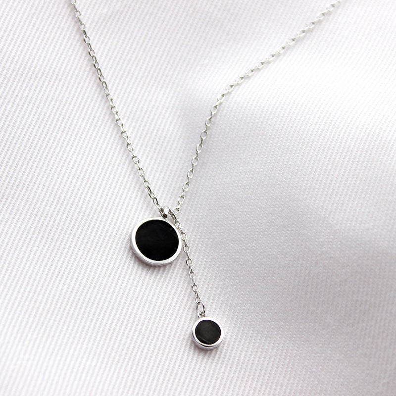 Silver Black Orbital Necklace