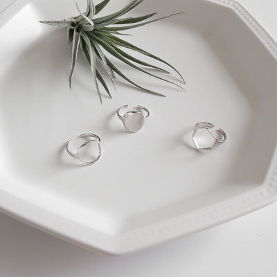 シルバー ジオメトリ リング