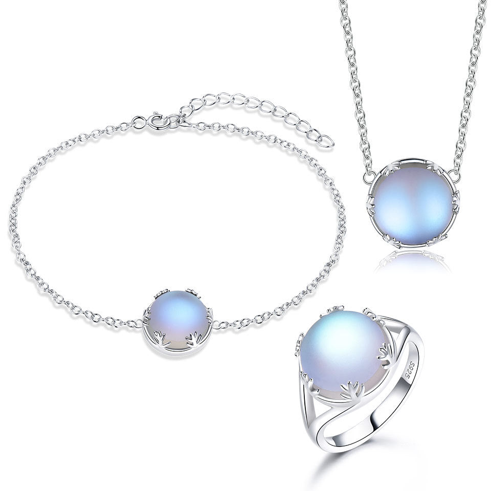 Juego de tres piedras preciosas de aura lunar