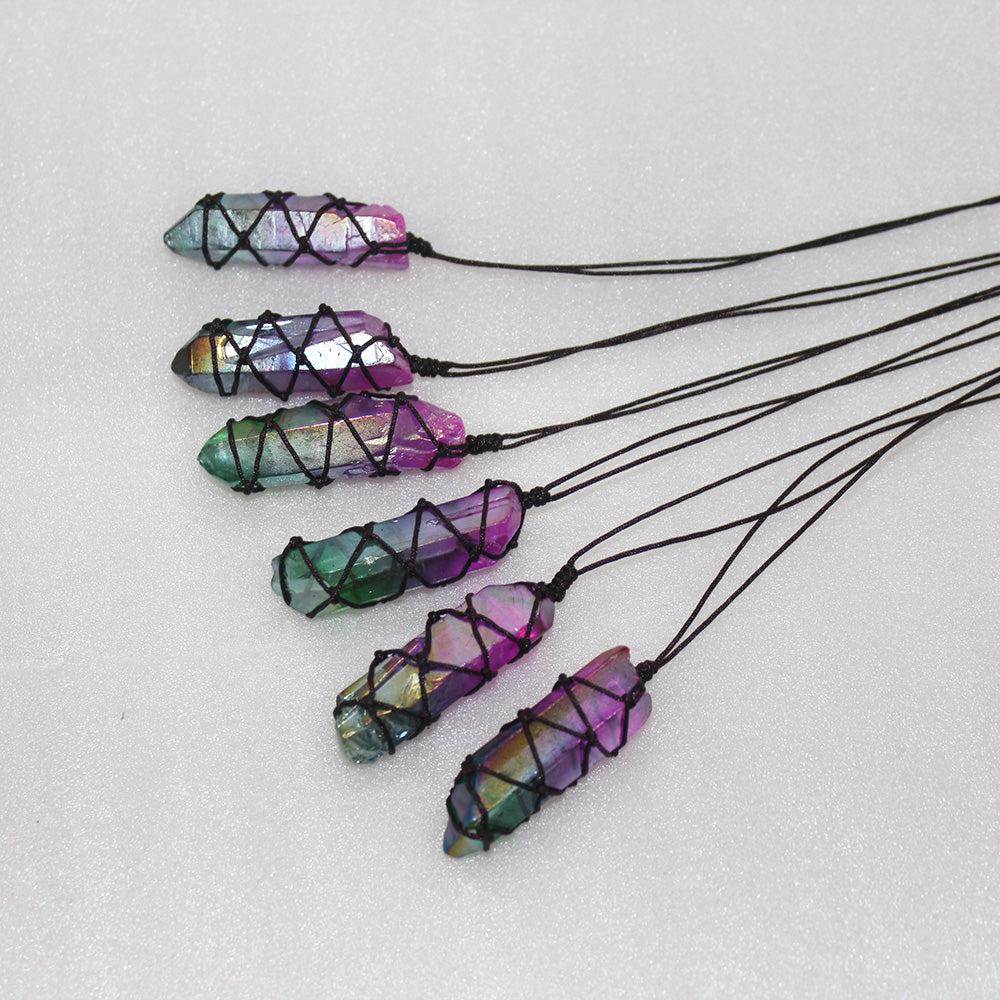 電気メッキ スカイ クリスタル メッシュ ネックレス