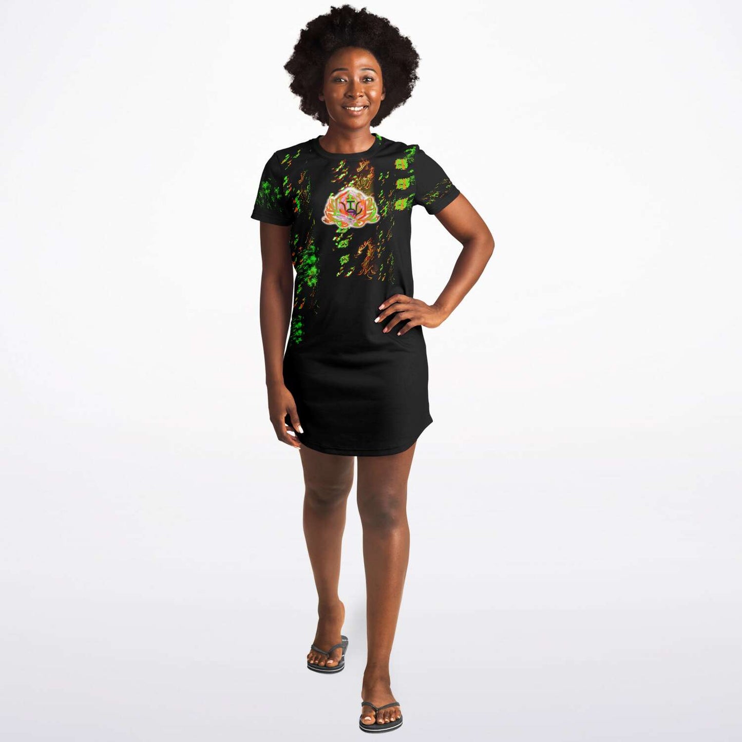 Euphoric ~ Platinum Pineapple T-Shirt-Dress - Who R We Collective