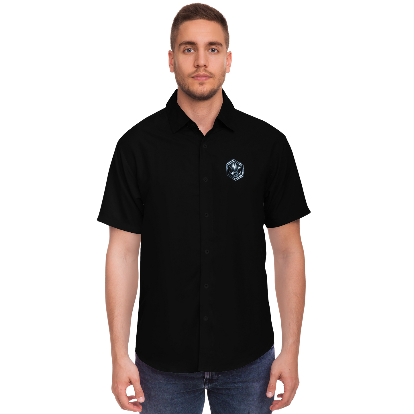 WRWC Signature Black ~ 2022 Short-Sleeve Button-Down - Who R We Collective