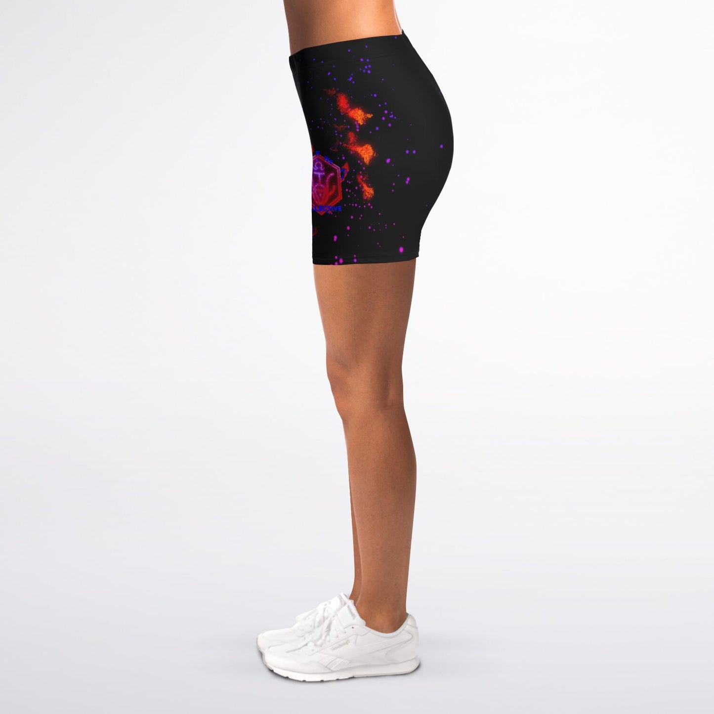 Taiga-Zoku (Prototype Line) "Amber Cosmic Blaze" Legging Shorts - Who R We Collective