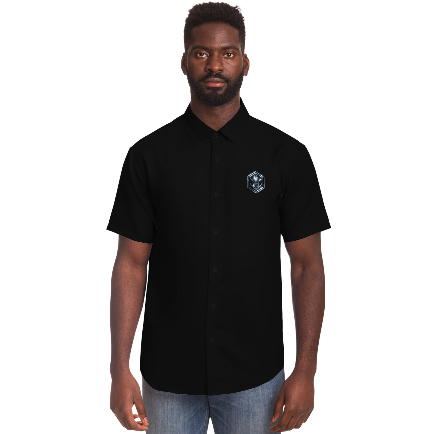 WRWC Signature Black ~ 2022 Short-Sleeve Button-Down - Who R We Collective