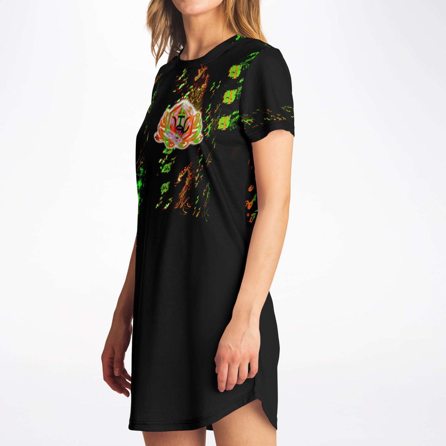 Euphoric ~ Platinum Pineapple T-Shirt-Dress - Who R We Collective