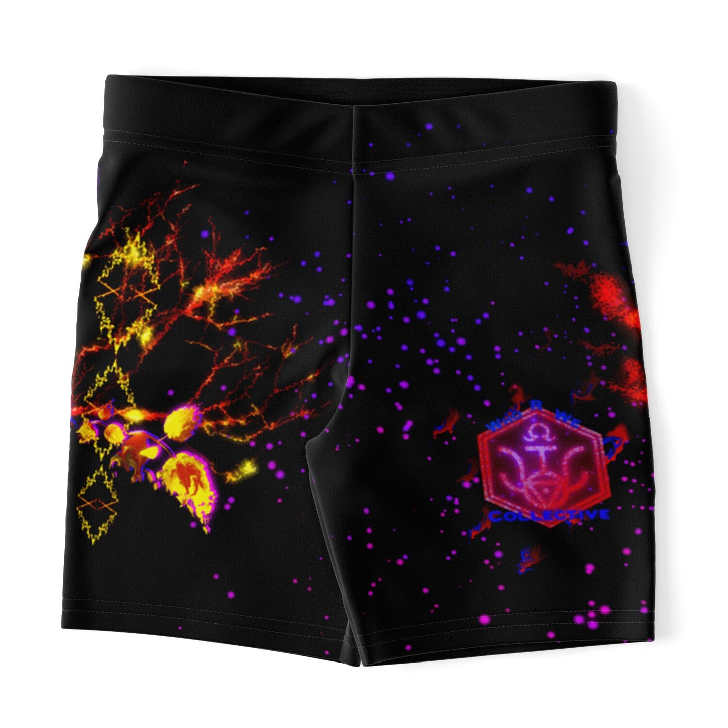 Taiga-Zoku (Prototype Line) "Amber Cosmic Blaze" Legging Shorts - Who R We Collective