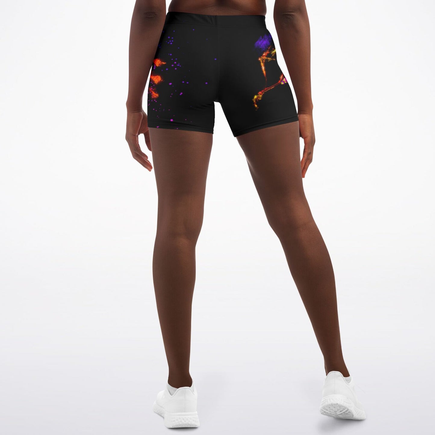 Taiga-Zoku (Prototype Line) "Amber Cosmic Blaze" Legging Shorts - Who R We Collective