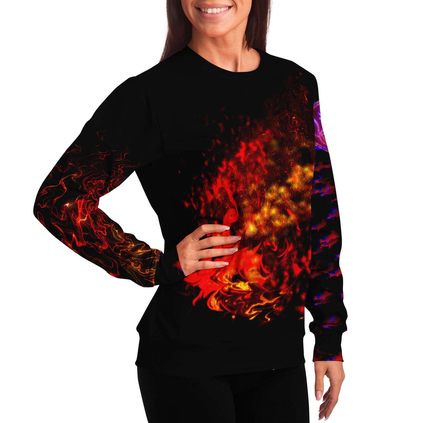 Taiga-zoku Sweatshirt (Amber Tiger Flame) - Who R We Collective