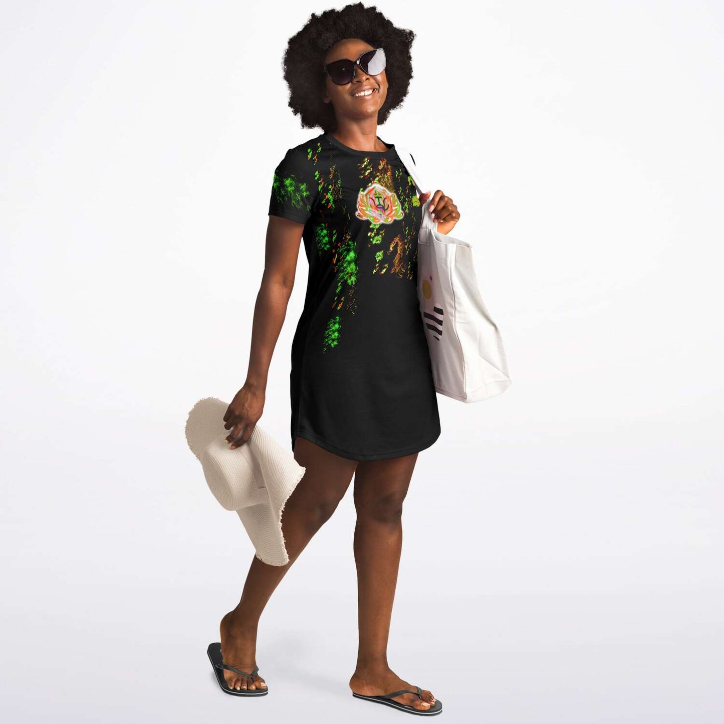 Euphoric ~ Platinum Pineapple T-Shirt-Dress - Who R We Collective
