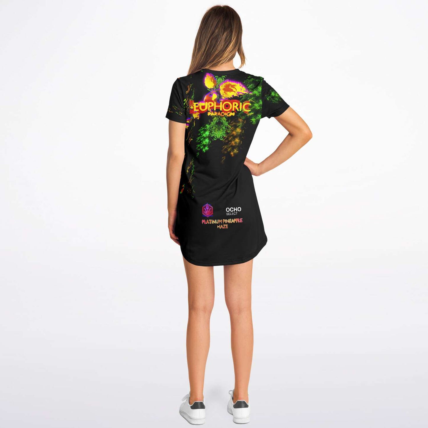Euphoric ~ Platinum Pineapple T-Shirt-Dress - Who R We Collective
