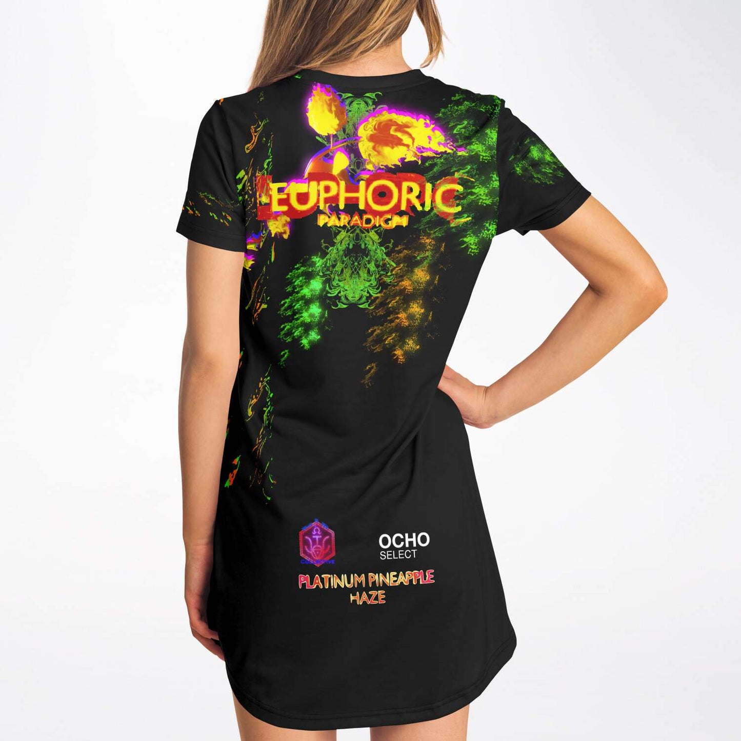 Euphoric ~ Platinum Pineapple T-Shirt-Dress - Who R We Collective