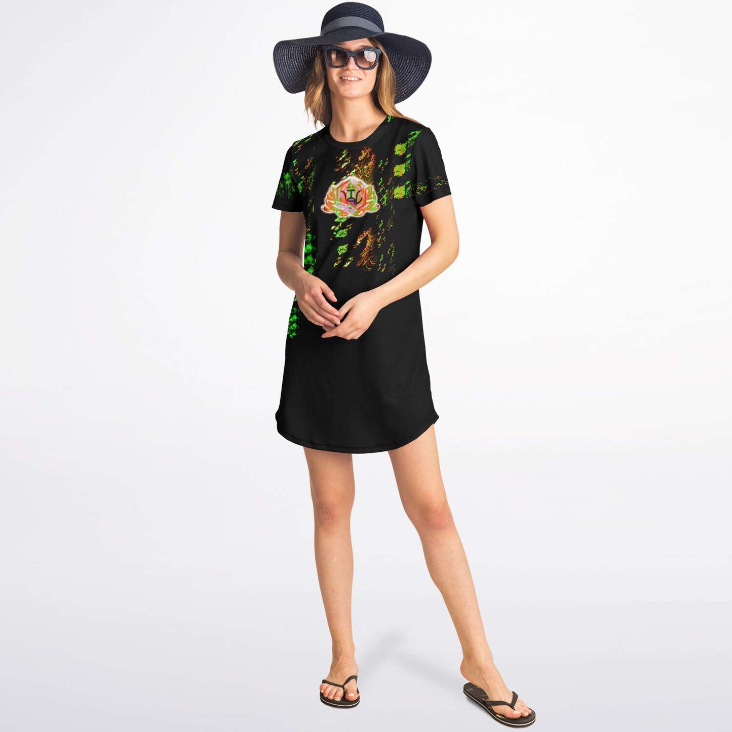 Euphoric ~ Platinum Pineapple T-Shirt-Dress - Who R We Collective