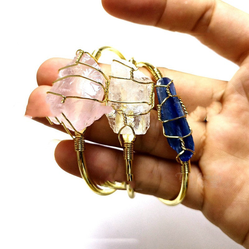 天然水晶石~金無形ブレスレット