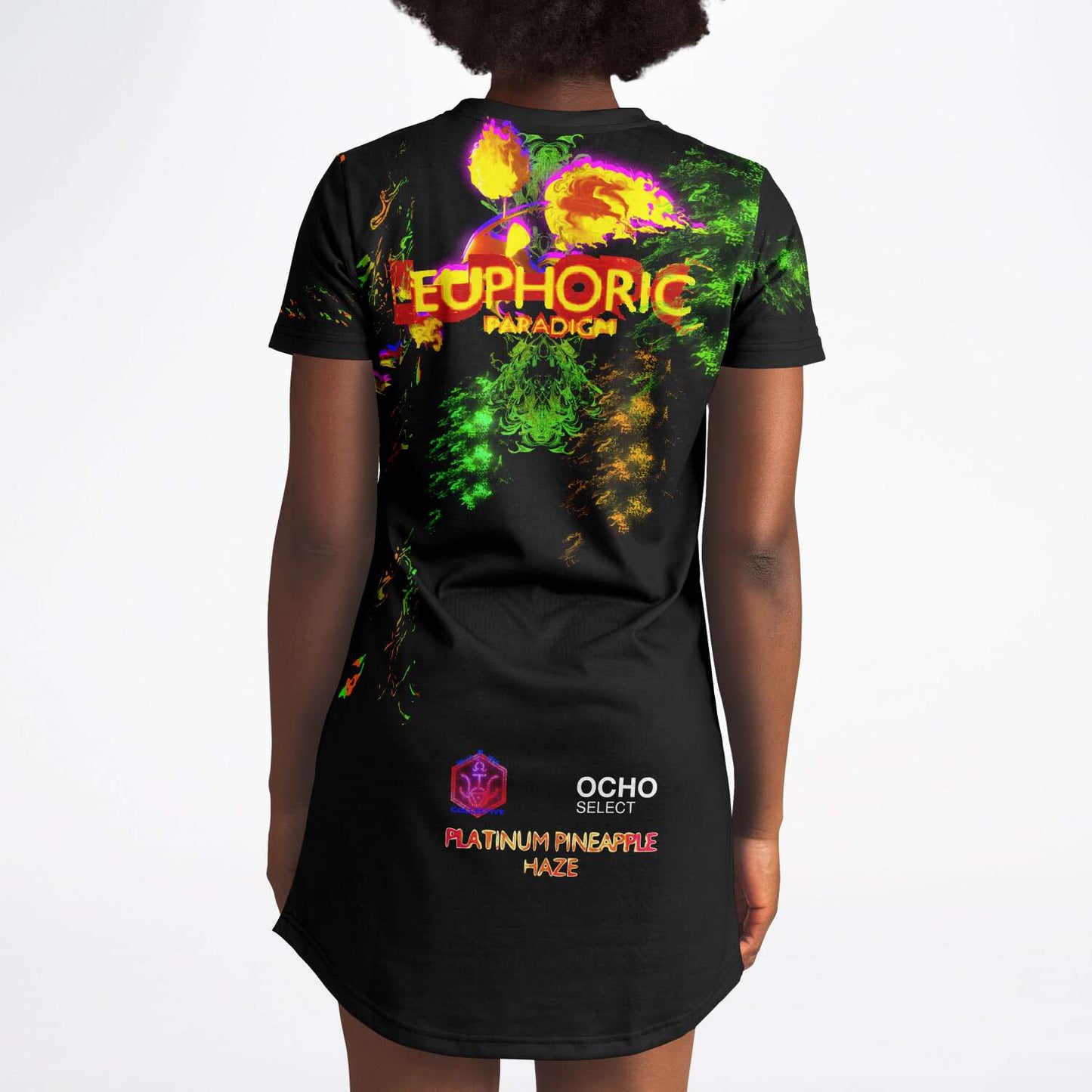 Euphoric ~ Platinum Pineapple T-Shirt-Dress - Who R We Collective