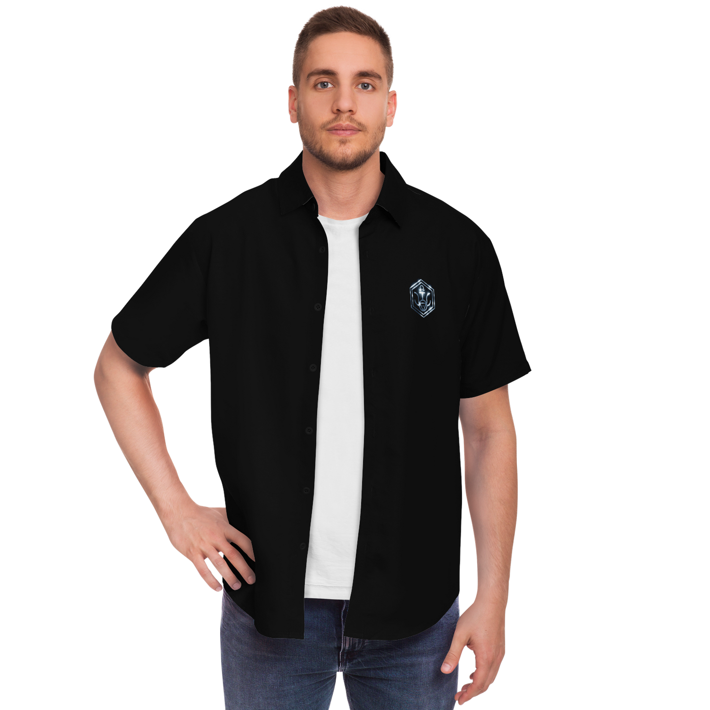 WRWC Signature Black ~ 2022 Short-Sleeve Button-Down - Who R We Collective