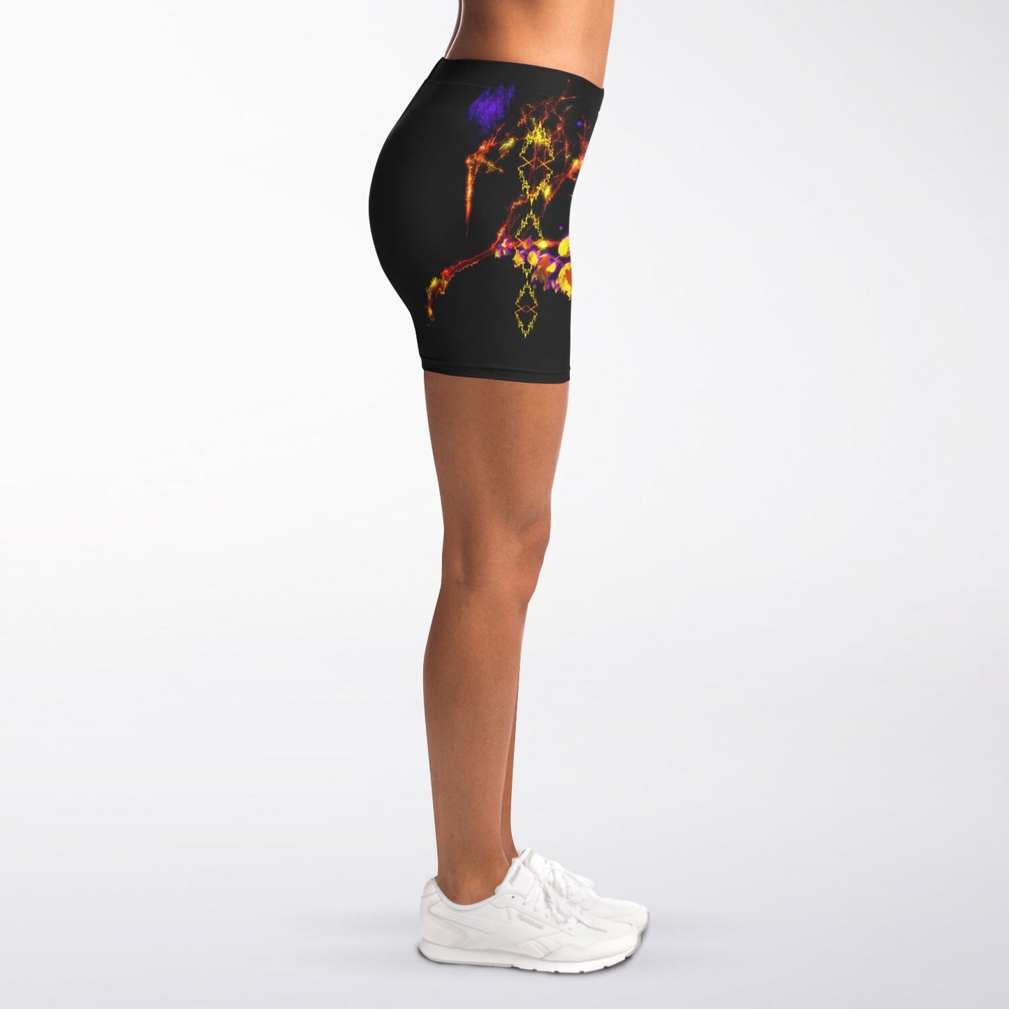 Taiga-Zoku (Prototype Line) "Amber Cosmic Blaze" Legging Shorts - Who R We Collective