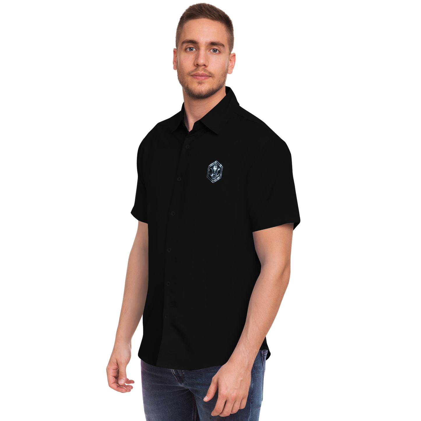 WRWC Signature Black ~ 2022 Short-Sleeve Button-Down - Who R We Collective