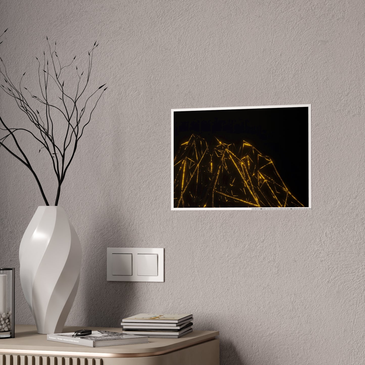 gold mountain frame [path expanding] art print