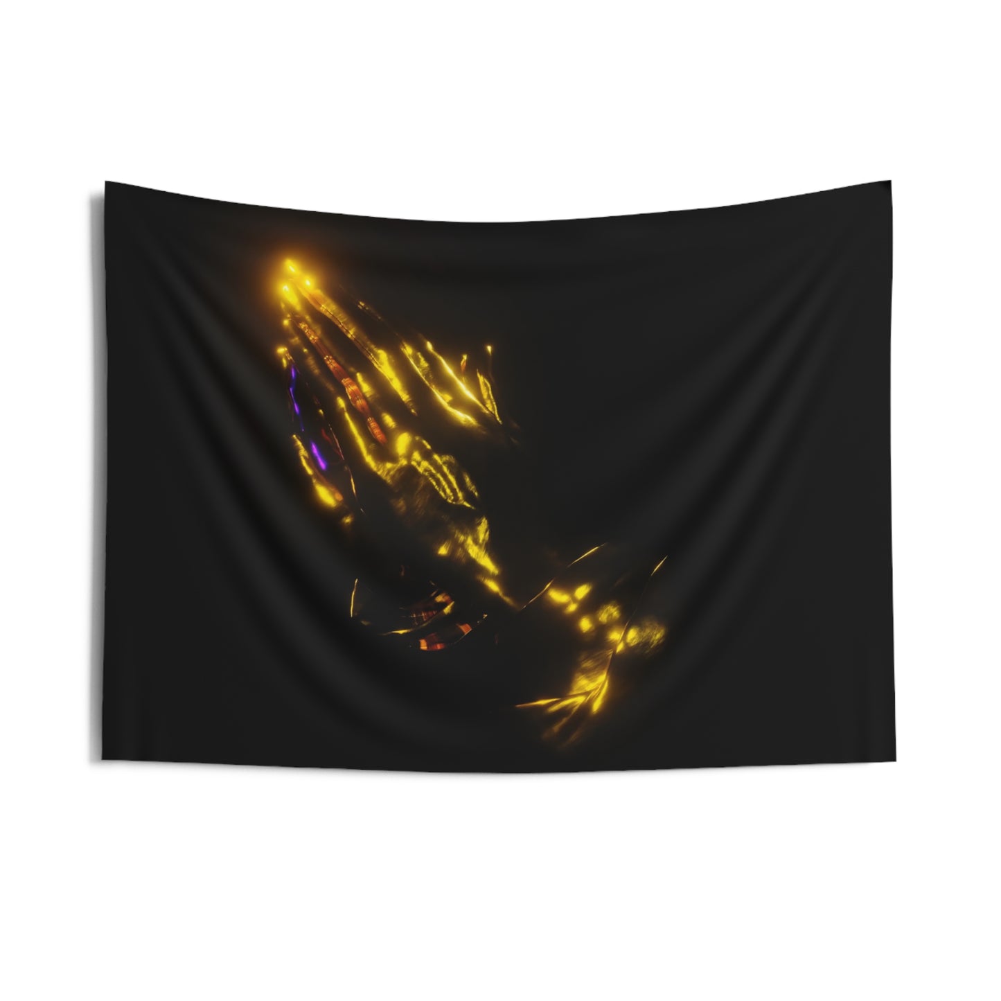 that prayer hand emoji [purple gold aura] art tapestry ii