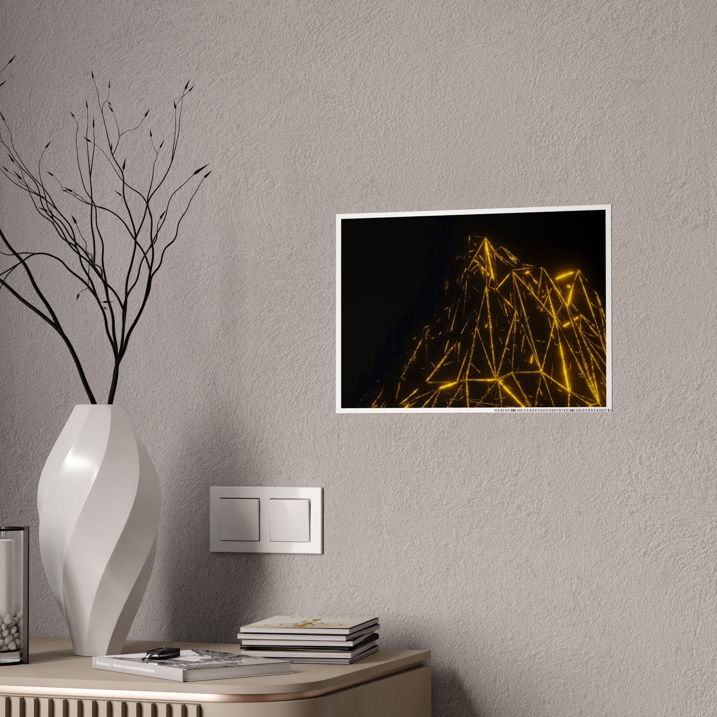 gold mountain frame [eternal summit] art print