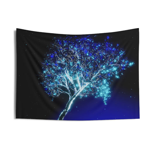 crystalline tree: ice nexus [arcane illumination] art tapestry