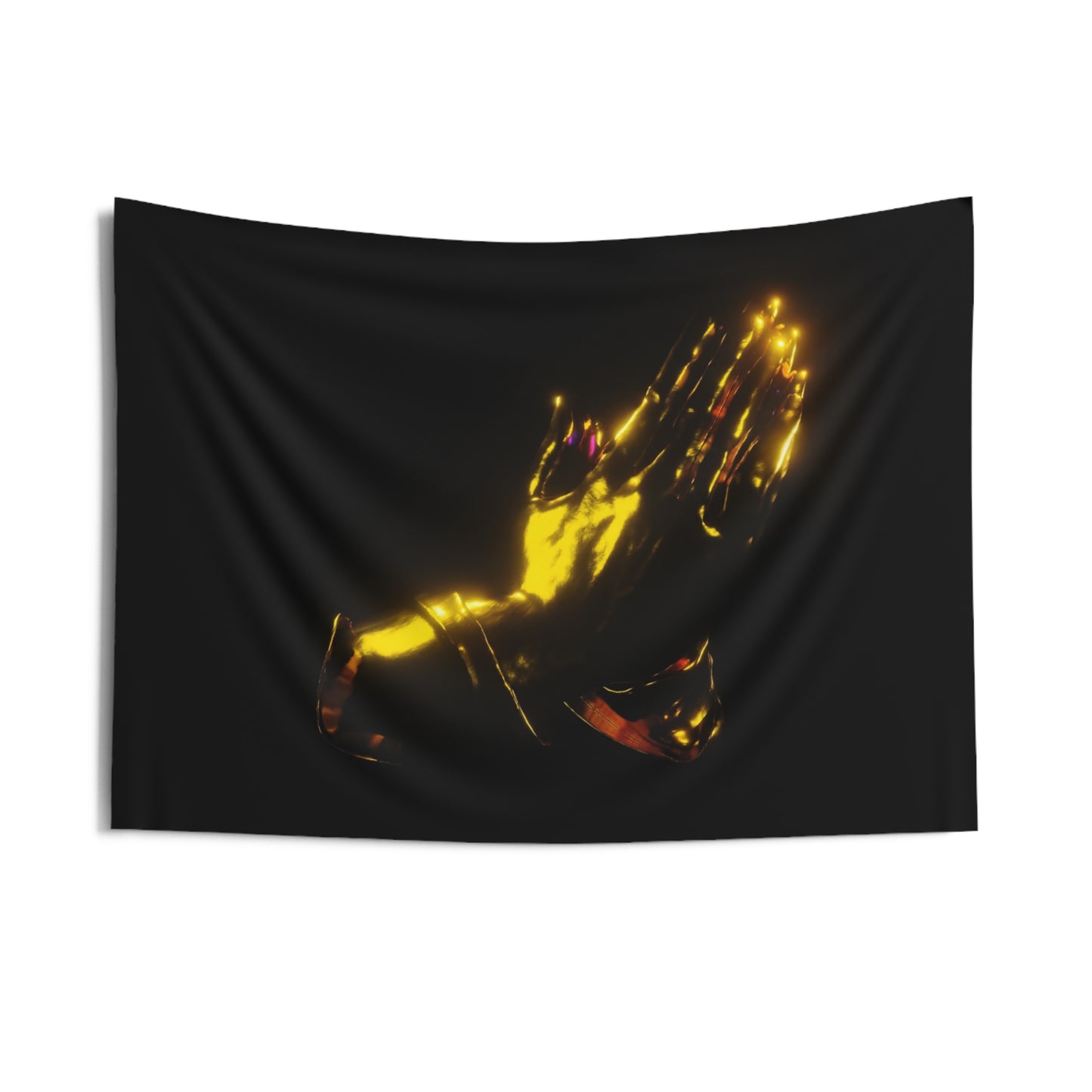 that prayer hand emoji [purple gold aura] art tapestry i