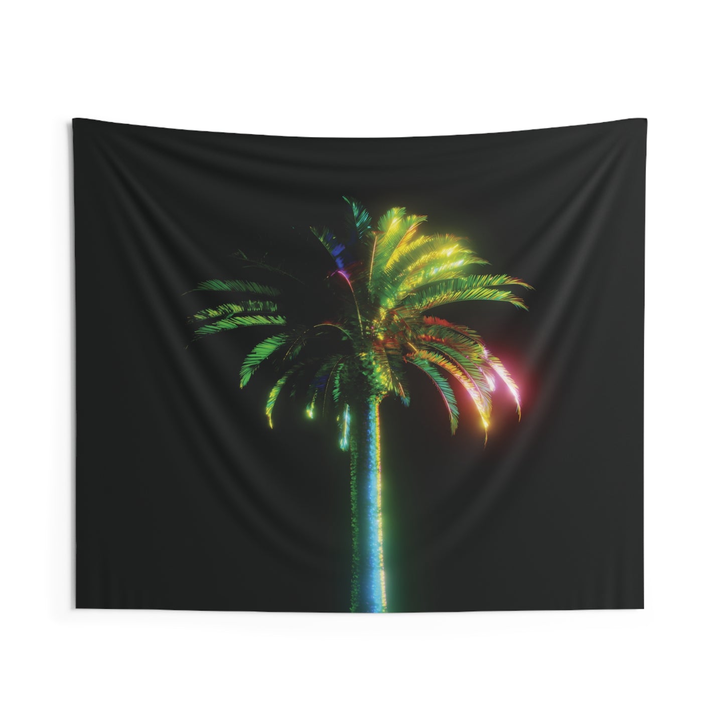palm rotation: vivid iridescent [nightlife shimmer] art tapestry i