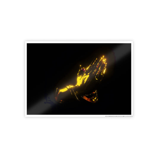 that prayer hand emoji [purple gold aura] art print i