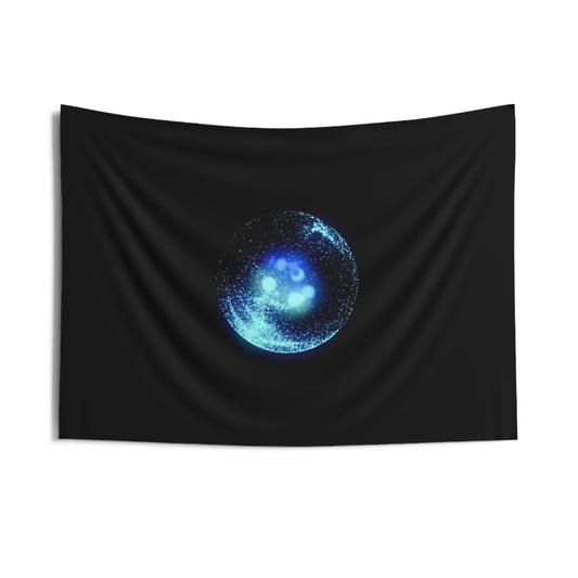 neural core: particle orb [luminous sphere] art tapestry