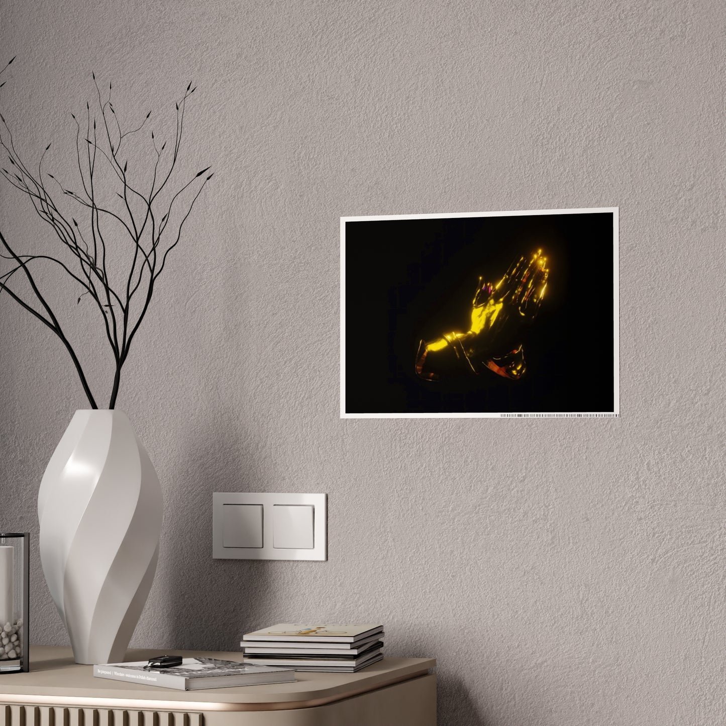 that prayer hand emoji [purple gold aura] art print i