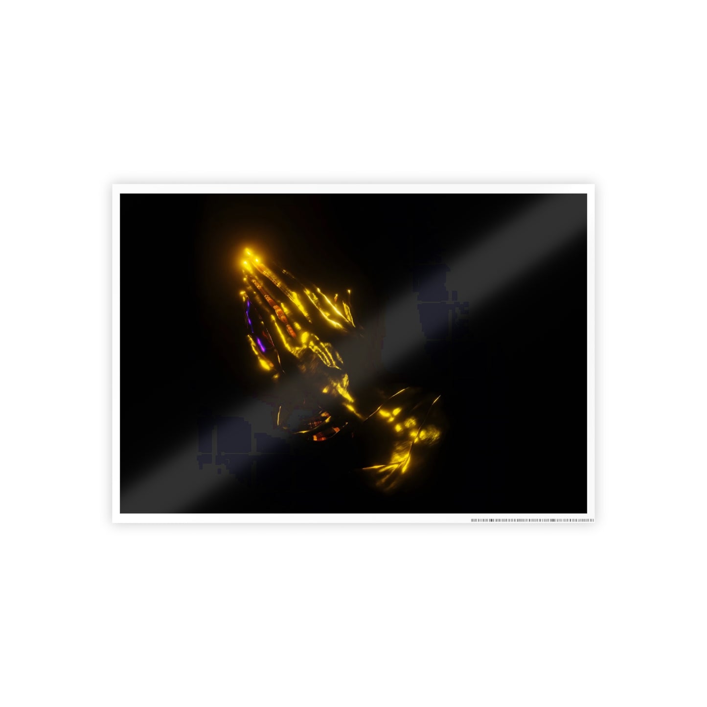 that prayer hand emoji [purple gold aura] art print ii