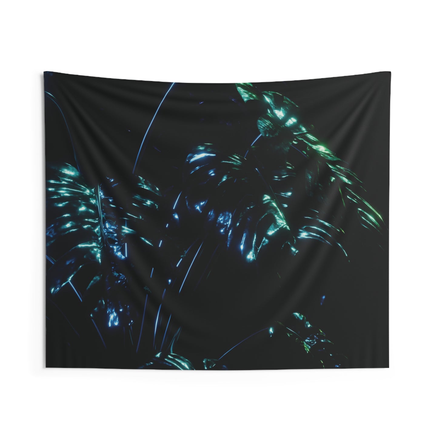 omega flora ii: viridian monstera [midnight showcase] art tapestry ii