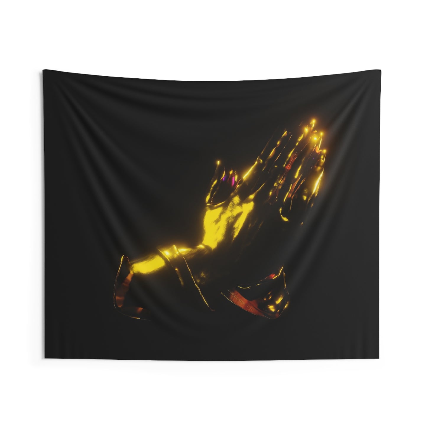 that prayer hand emoji [purple gold aura] art tapestry i