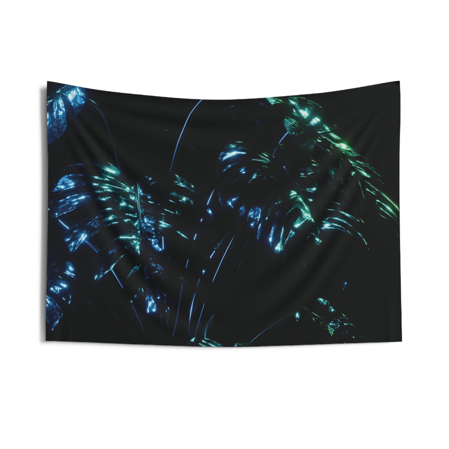 omega flora ii: viridian monstera [midnight showcase] art tapestry ii