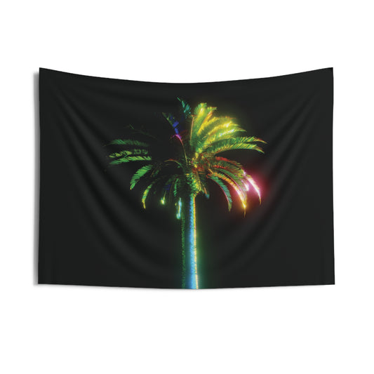 palm rotation: vivid iridescent [nightlife shimmer] art tapestry i