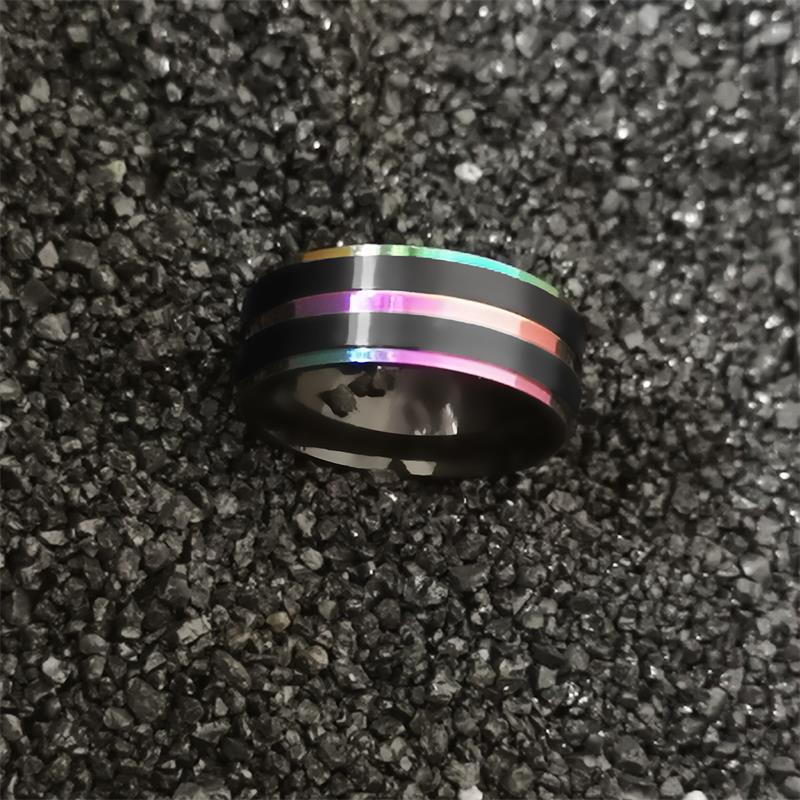 Iridescent Midnight Titanium Steel Ring