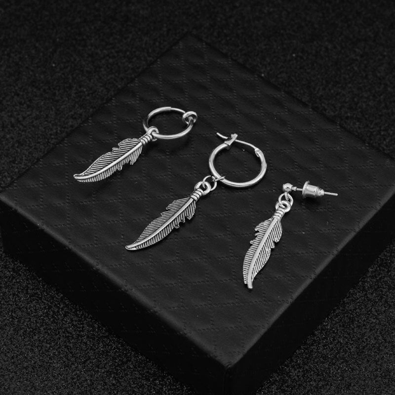 Ancient Silver Feather Earrings