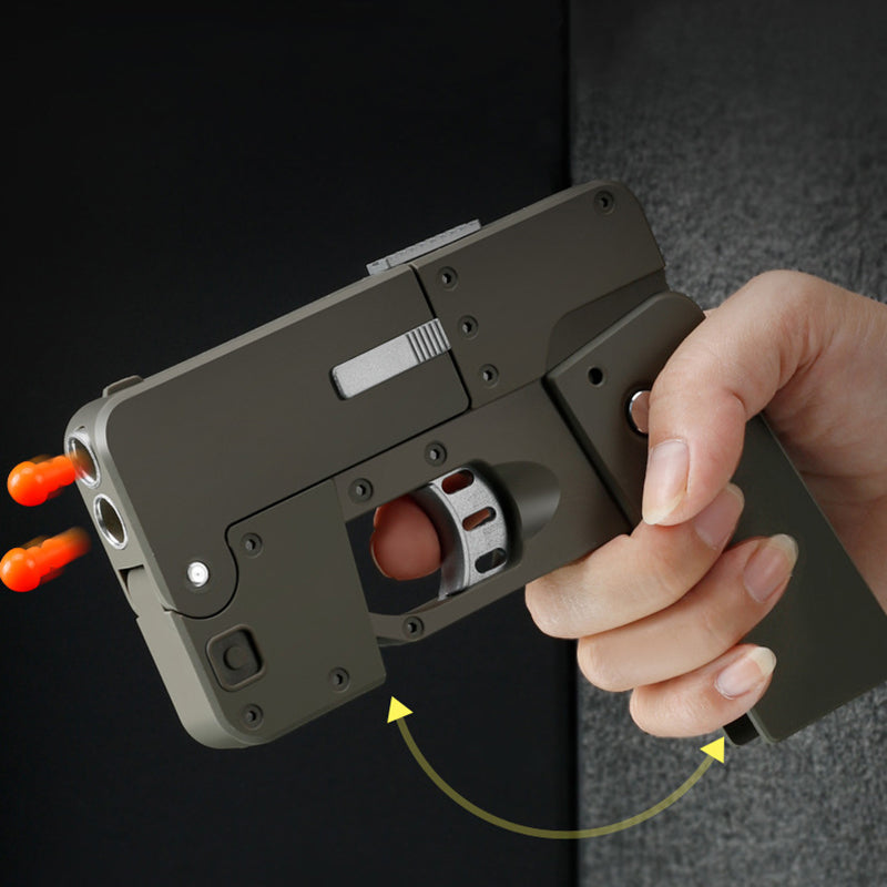 折りたたみ式ピストル弾丸自動シェル投げるおもちゃクリエイティブソフト弾丸おもちゃ携帯電話の外観銃屋外インタラクティブキッドギフト