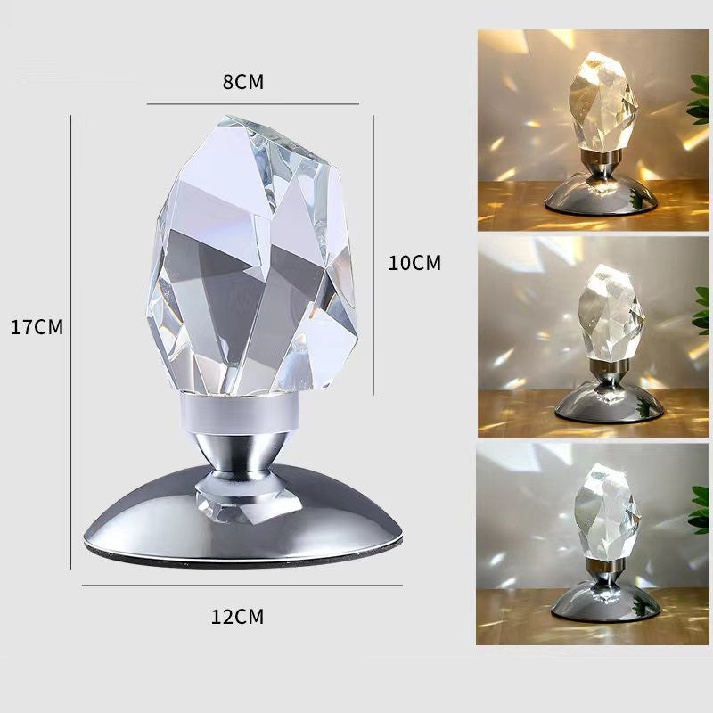 ベッドルームシンプルな雰囲気のダイヤモンドクリスタルテーブルランプ