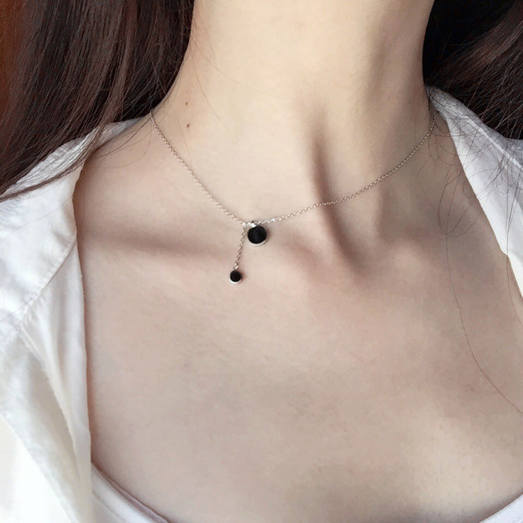 Silver Black Orbital Necklace
