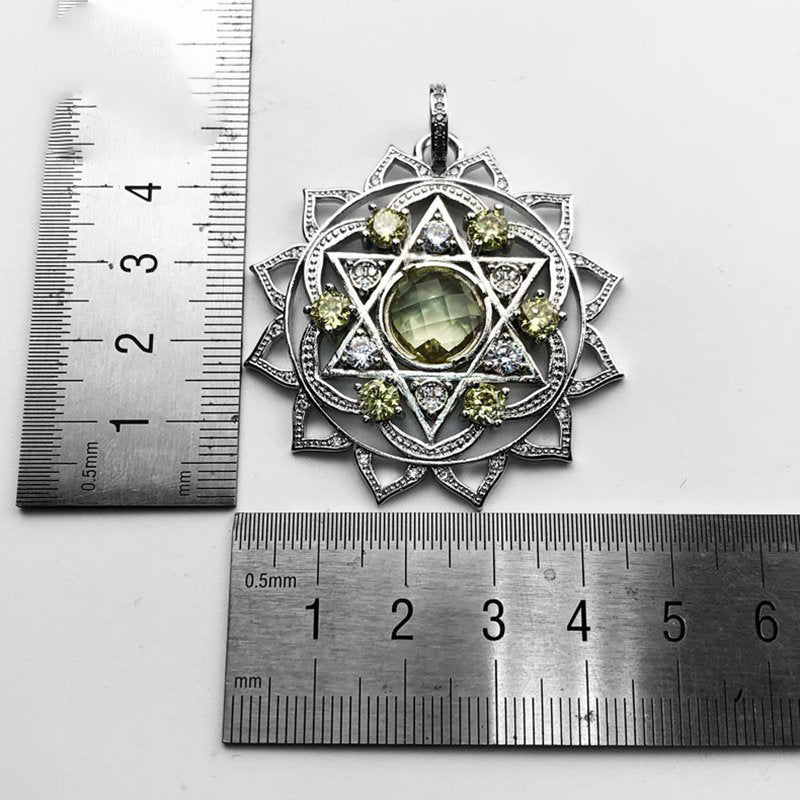 Geometric Solar Lotus Pendant