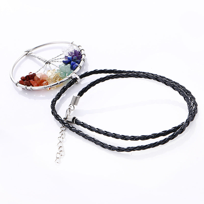 Natural Crystal Tree of Life Infinity Necklace